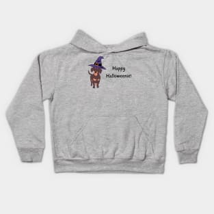 Happy Halloweenie! Dachshund Halloween Kids Hoodie